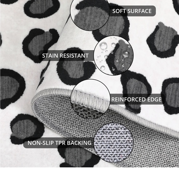 Washable Leopard Print Area Rug - Picture 4 of 10